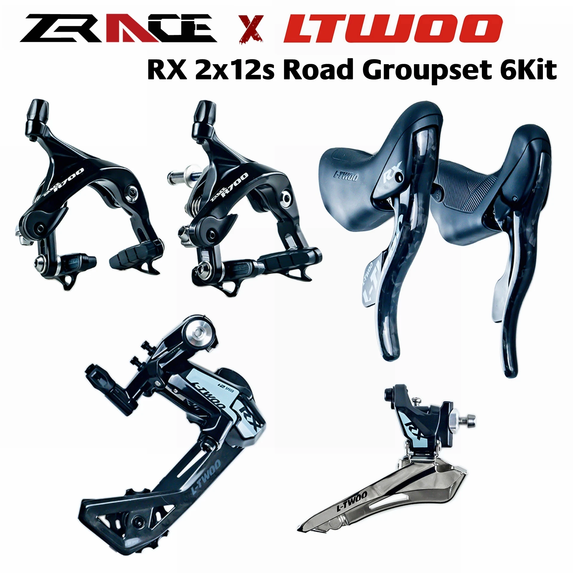 NEW LTWOO RX 2x12 speed 24s Road Groupset 6Kit Carbon Fiber R700 Caliper Brake Shifter R F Derailleurs RX12-1-6kits