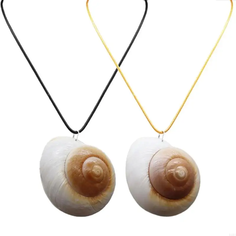 

E0BE Fashionable Luminous Seashells Necklace on Soft Cord for Special Occasions