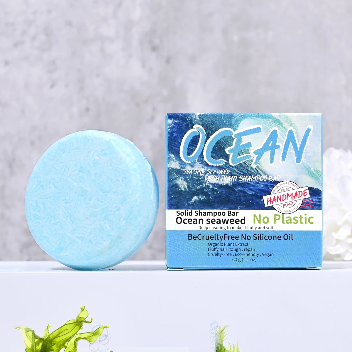 Refreshing Ocean Shampoo Seaweed essence Handmade Soap Soft and Tough Hair Care Soap Men\'s Shampoo