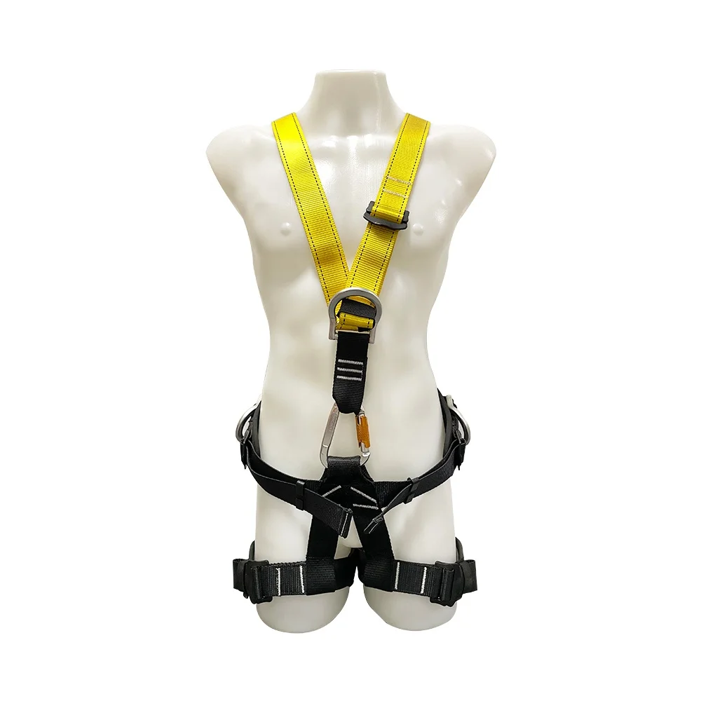 Fall Protection Industrial 5-Point Climbing Rope Safety Harness For Working At Height Adjustable Full Body Safety Belt Harness