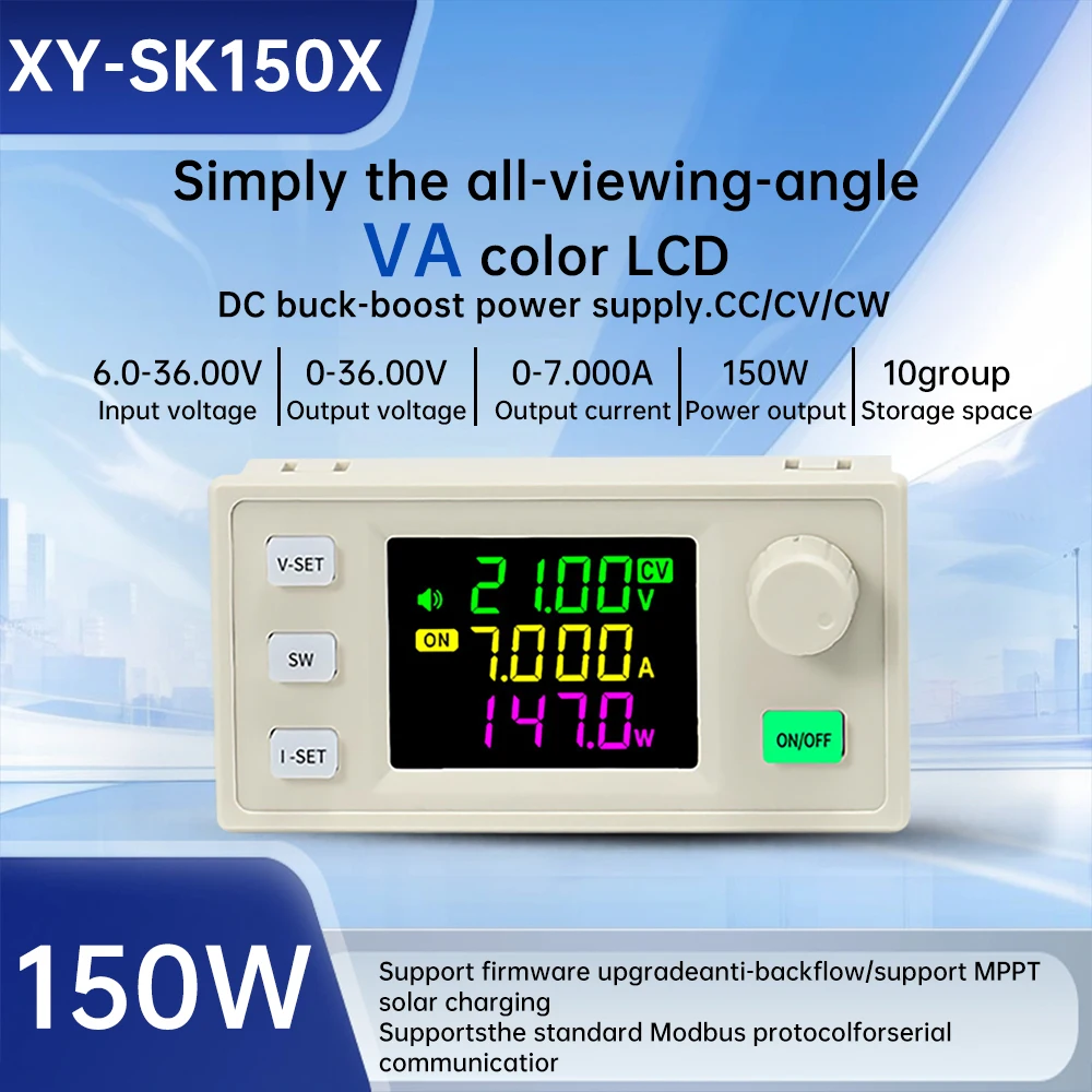 SK150X CNC خطوة المتابعة/أسفل وحدة الطاقة تيار مستمر 6.0 ~ 36 فولت إلى 0 ~ 36 فولت 150 واط منظم جهد قابل للتعديل مع الجهد المستمر/التيار MPPT