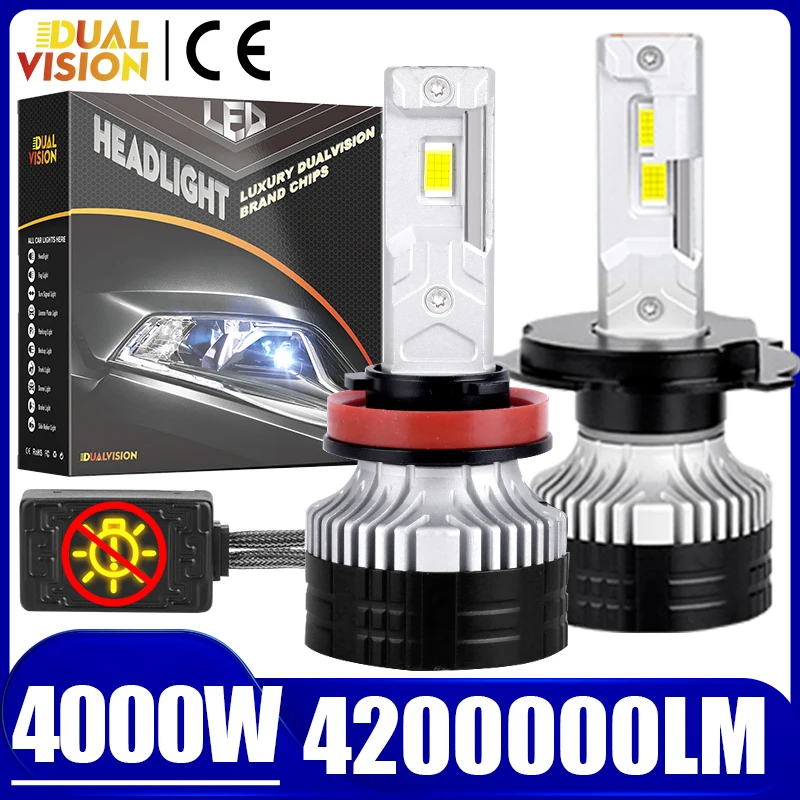 

H7 H4 Светодиодные лампы Большие медные трубки Светодиодные фонари K9C Pro H1 H8 H9 H11 9005 HB3 9006 HB4 9012 HIR2 12V Светодиодные автомобильные фары Canbus