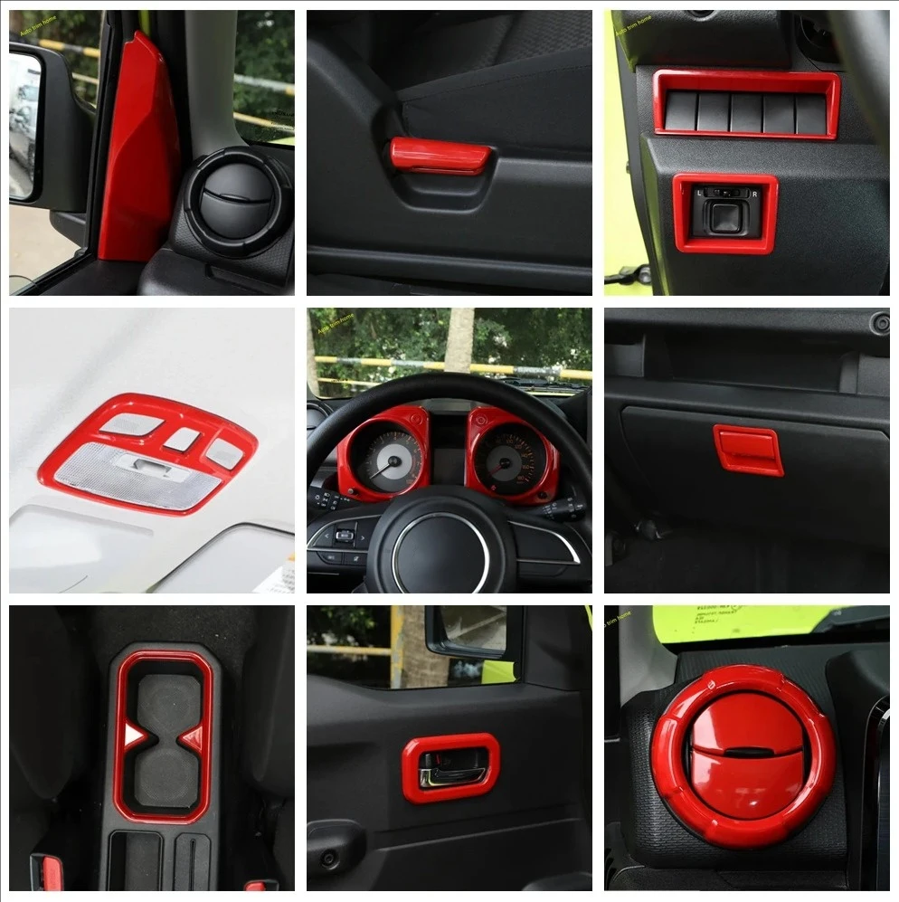 ABS Water Cup Holder Seat Safety Belt Steering Wheel Dashbaord Reading Lamp Decor Frame Cover Trim For Suzuki Jimny 2019 - 2023