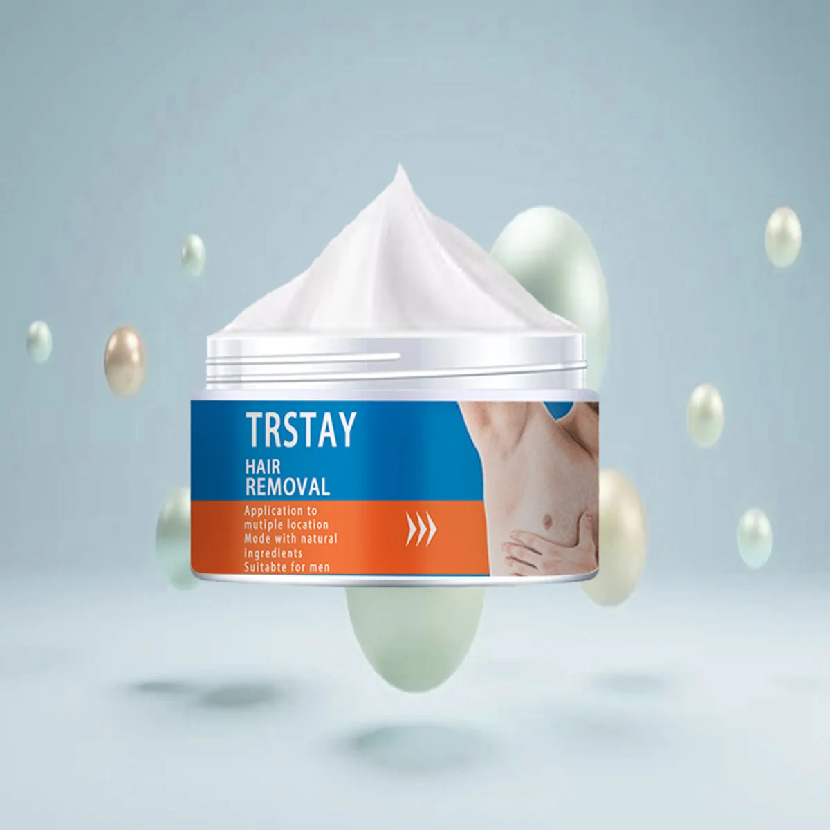 O creme da remoção do cabelo de TRSTAY é delicado e não irrita a barba facial, cabelo da axila, cabelo do pé, cabelo da caixa,