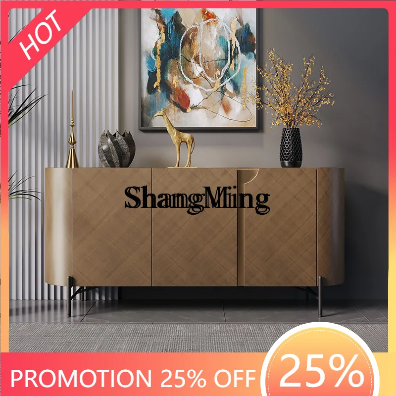 

SM luxury entrance home living room wall decorative cabinet modern villa metal paint dining side cabinet