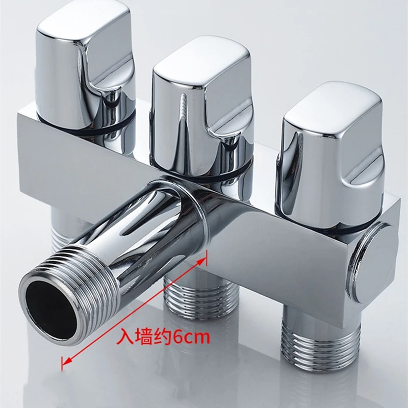 Imagem -06 - One in Three Out Angle Valve Interruptor Independente Three Way Toilet Multifunction Valve Três Controle Faucet Máquina de Lavar Roupa