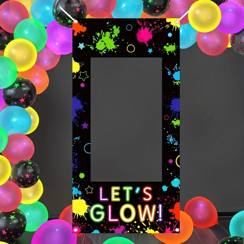 أضواء النيون تجعل خلفية حفلةنا اللامعة - تصميم جرافيتي فلورسنت حيوي، ديكور حفلات لامع #1