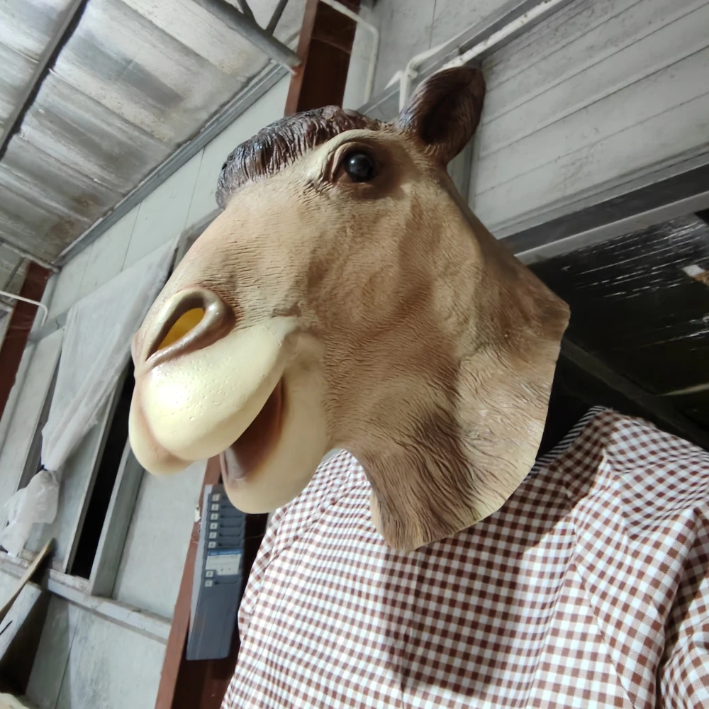 الجمل اللاتكس قناع مضحك الحيوان القبعات عيد الميلاد كرنفال حفلة الجدة الحيوان كامل رئيس قناع هالوين تأثيري غطاء رأس