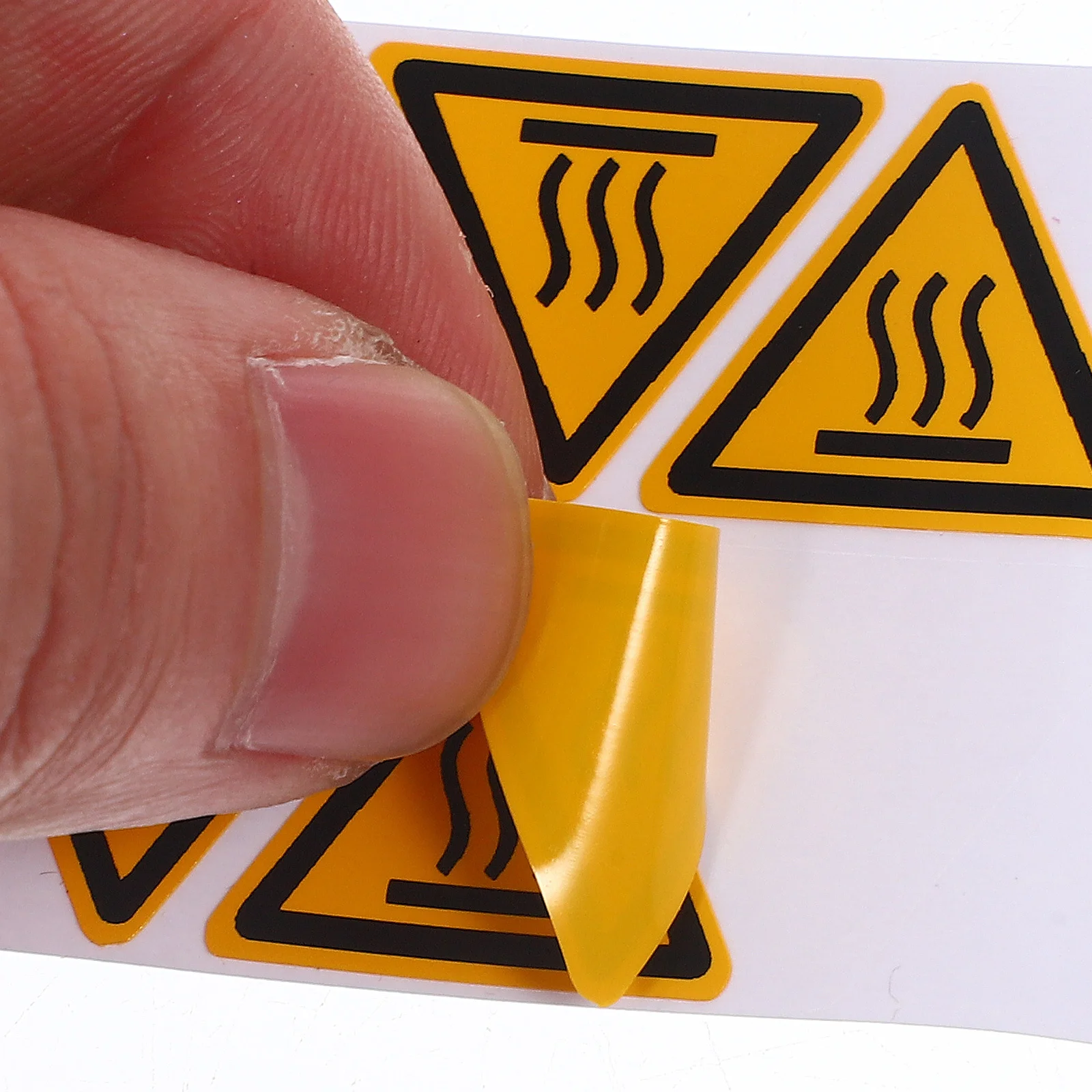 6pcs Warning Labels Stickers High Temperature Safety Decals For Equipment Hot Surface Caution Signs Waterproof Outdoor Indoor