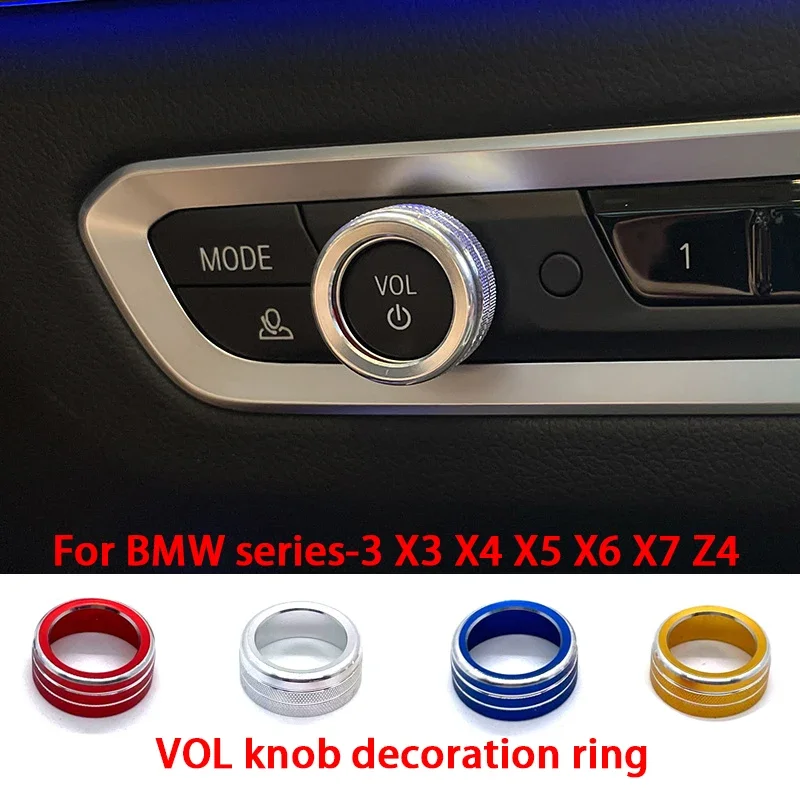 1pcs Dashboard VOL Adjust Knob Decoration Ring Cover For BMW Series-3 X3 X4 X5 X6 X7 Z4 Car Interior Accessories Trim Supplies