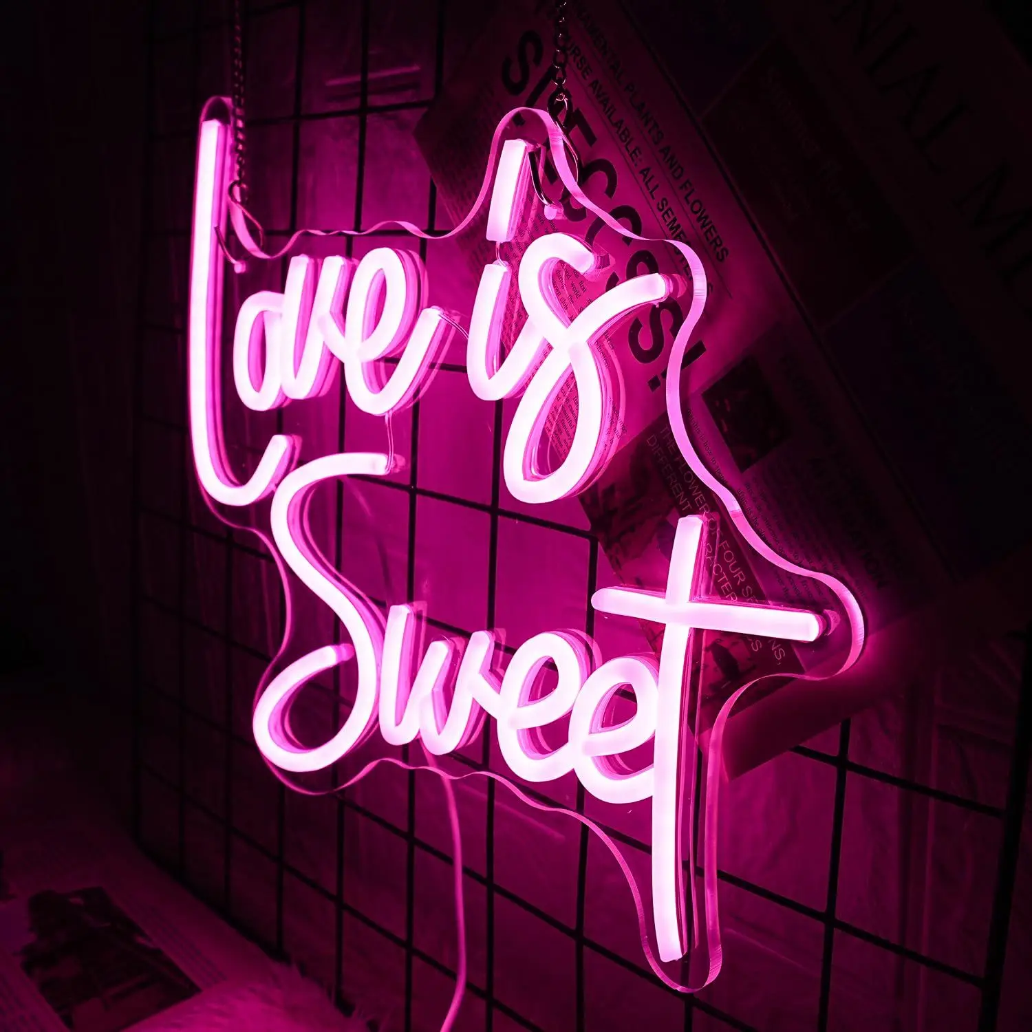Love is Sweet LED Neon, USB Powered Dimmable LED Neon, Suitable for Weddings, Parties, Cafe Wall Art