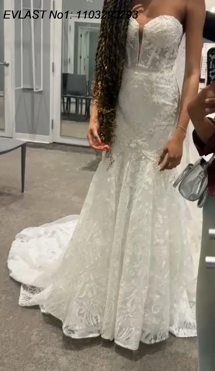 EVLAST Personalizzato Elegante 2026 Sirena Del Merletto Abito Da Sposa Dell'innamorato Del Merletto Applique In Rilievo Abito Da Sposa Abiti Da Sposa TMD81
