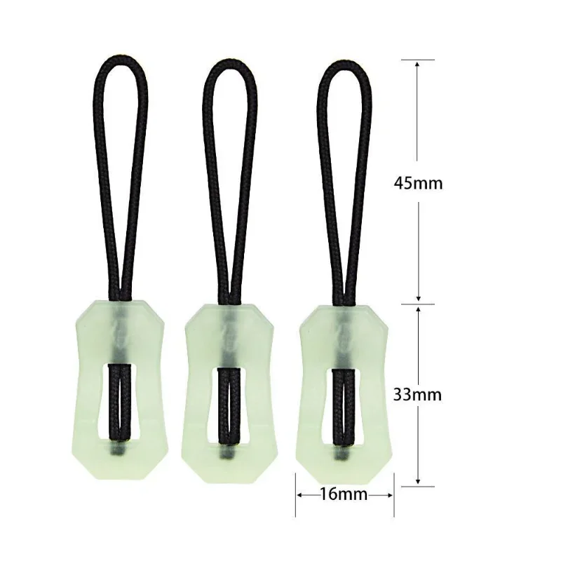 20Pcs Luminous Zipper Pull Rope Glow in The Dark Zipper Head Anti-lost Backpack Clothes Jackets DIY Repair Kit Sewing Tool