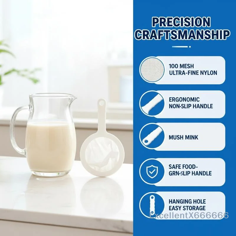 White Strainer Ultra-fine Mesh Strainer With Handle For Food Coffee And General Straining