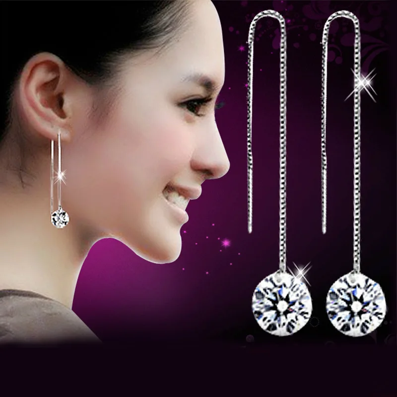 Women s Chic S925 Sterling Silver Stud Earrings Featuring Sparkling Zircon And Crystal Diamonds High End Bare Earline Jewelry
