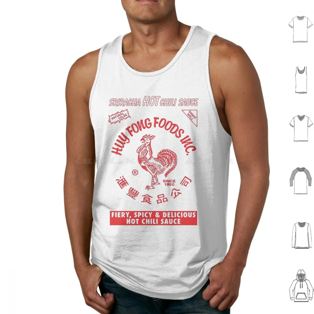 Sriracha Camisetas sin mangas Chaleco sin mangas Sriracha Salsa de chile picante Comida