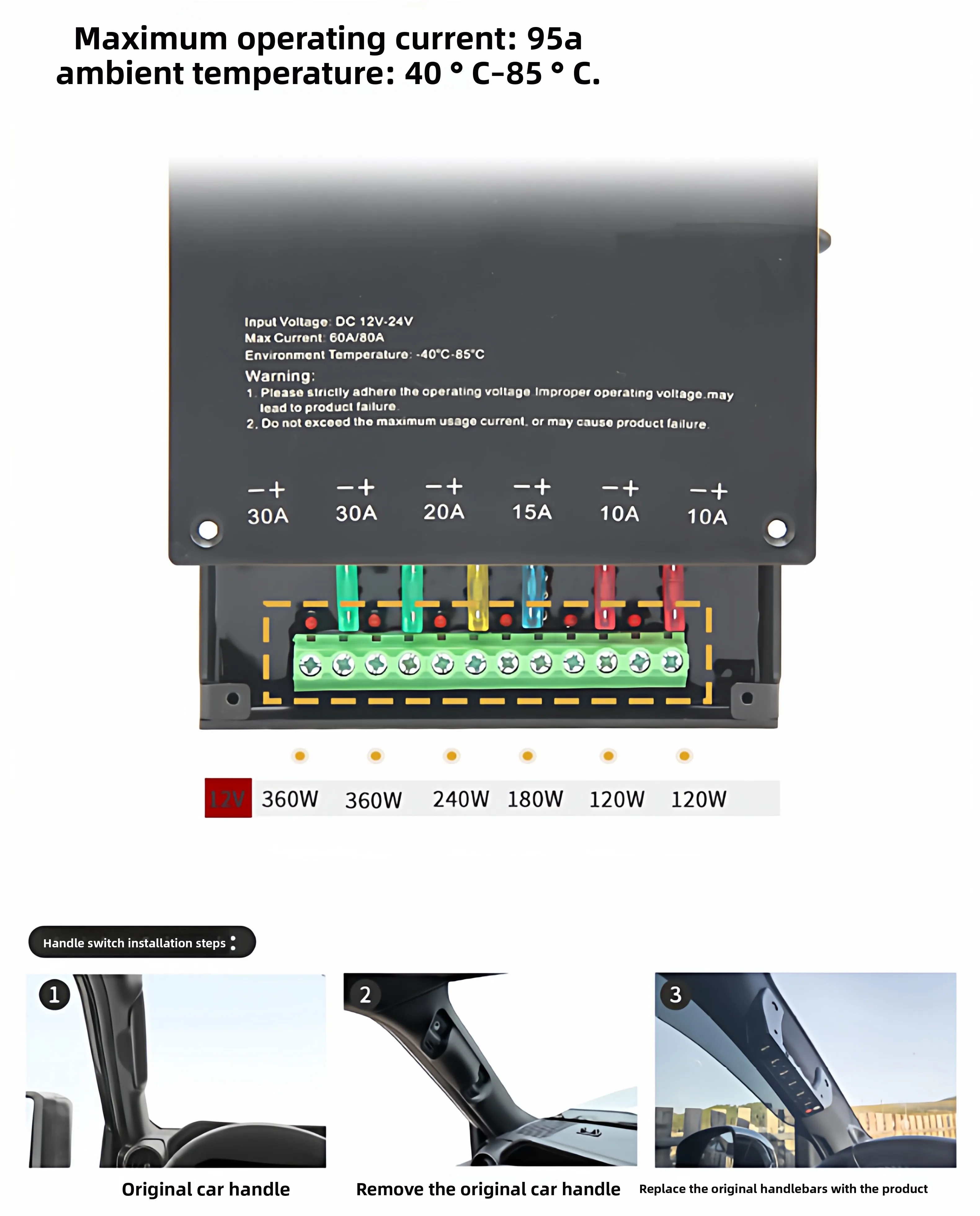 For Maxus D90 2017-2026 Car A-Pillar Six-Way Handle Switch Wireless Remote Control Integrated Control Switch Panel Accessories detail image 6
