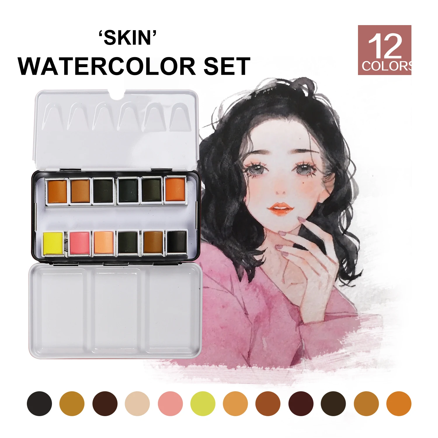 SeamiArt Watercolor Paint Solid Transparent Acuarelas Travel Hand Account Water Color Painting Illustration Art Supplies