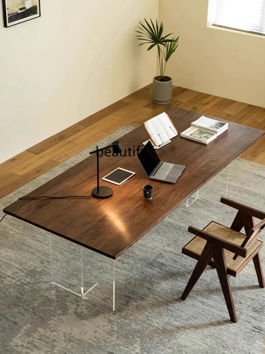 

Nordic Simple Japanese Style Black Walnut Cherrywood Living Room Suspension Dining Table Home Furniture
