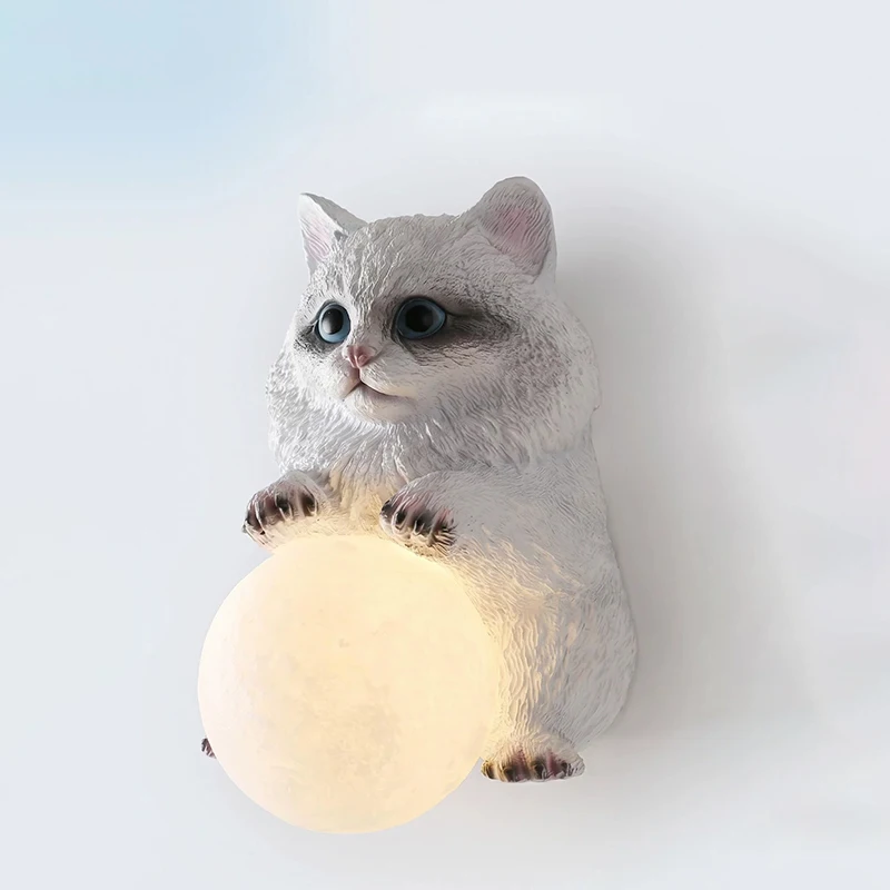 

Muppet Cat Moon Wall Lamps Children's Room Lamp Warm Nursery Baby Room Corridor Aisle Decor Boy Girl Bedroom Bedside Wall Lights