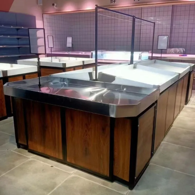 

Vegetable goods fresh shelf combination shelf fruit and vegetable stainless steel fruit and vegetable store shelf convenience