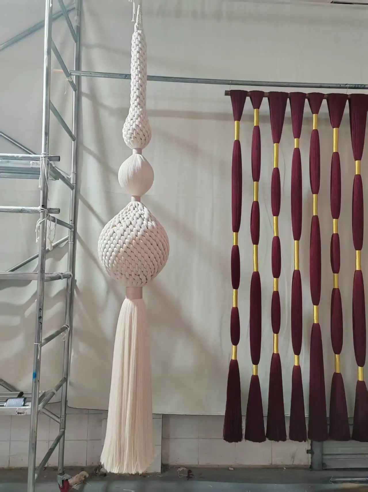 Caralarga Style Extra Large Colorful Single Tassel Ball Macrame Tapestry Wall Hangings Home Decor Luxury for Bedroom