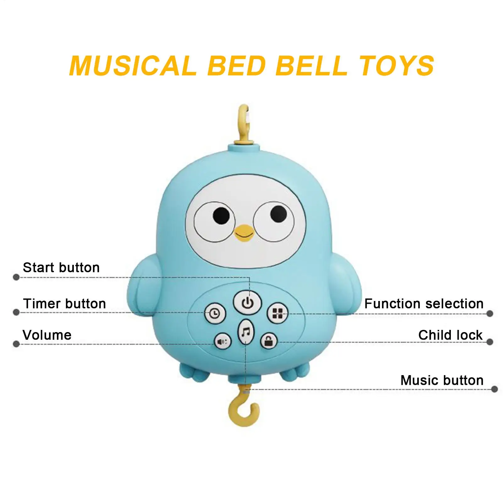 Remote Control Musical Baby Crib Mobile toy with Lights Music Projection for Infants Crib Toys for Newborn Baby Mobile for Crib