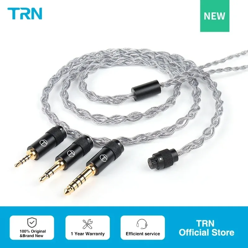 

TRN Sea Serpent HIFI Headphone Upgrade Cable 3in1 2.5+3.5+4.4mm Plug 4 Core Copper Silver Mixed TRN Official Store Upgradable