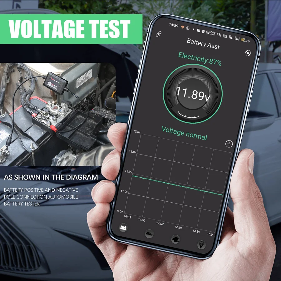 Godiag Battery Assistant GB101 Car Battery Tester 12V Monitor Automotive Battery Load Tester Diagnositic Analyzer Monitor