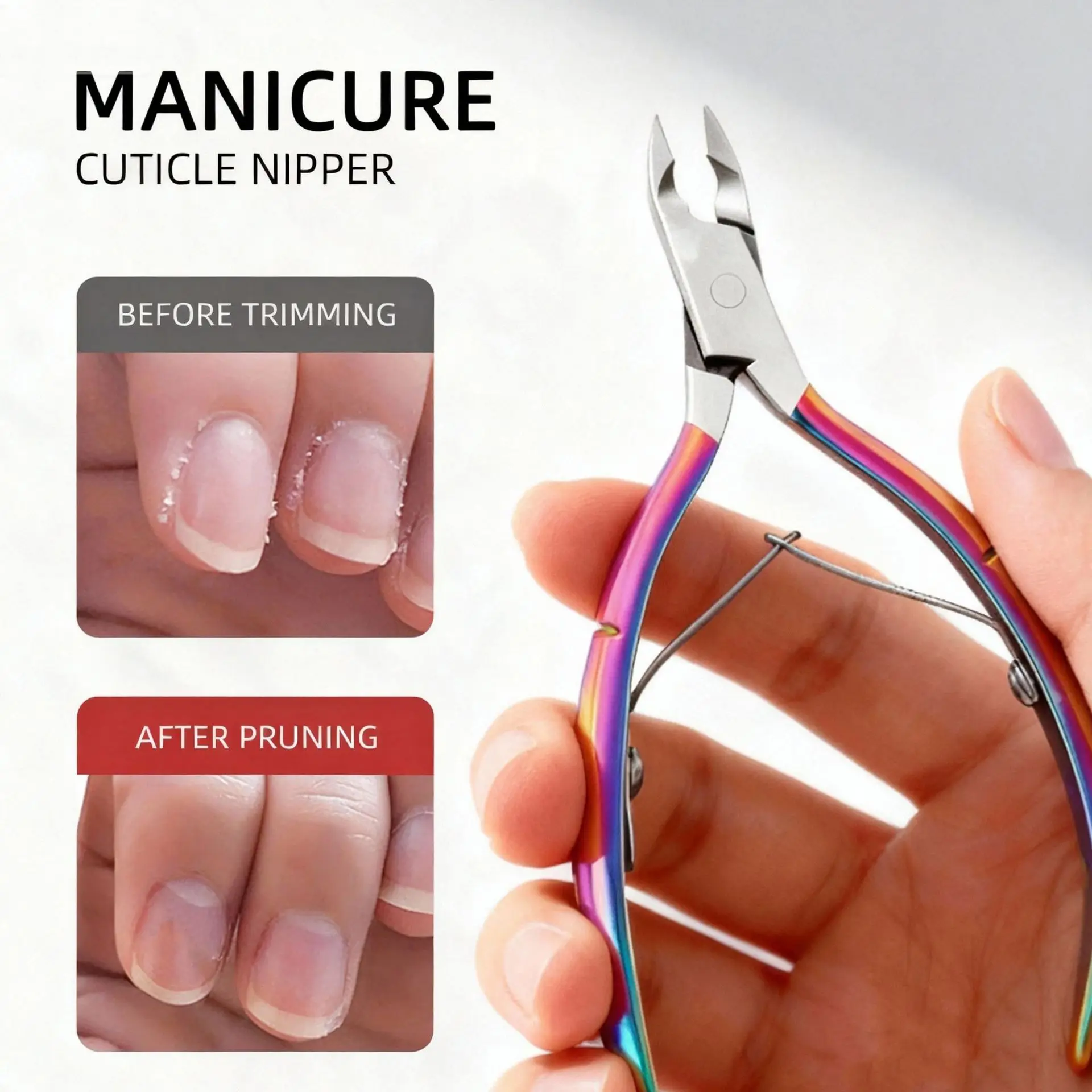 Rainbow-PlatedCuticle Nippers Nail Manicure Cuticle Scissors