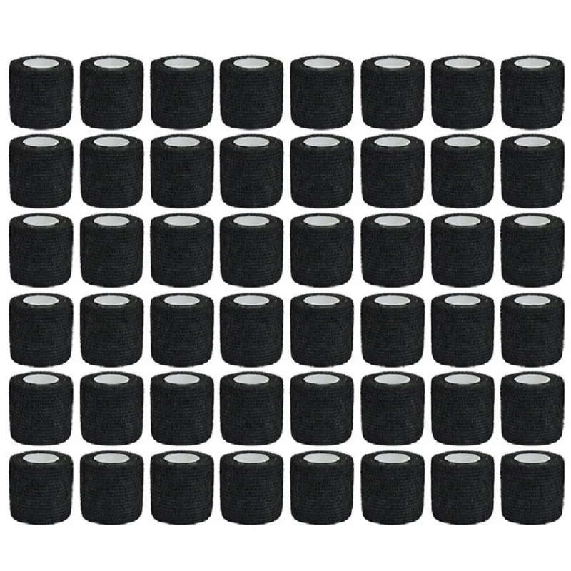 

1/48 pcs black Gauze Medical Bandage Self-adhesive Breathable Elastic Bandages for Sports Fixing Finger Wrist Leg