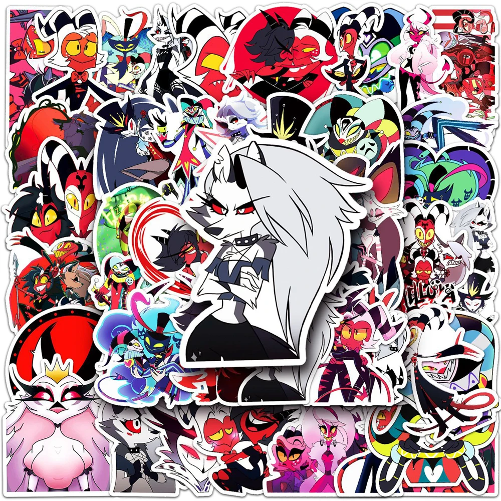 

10/30/50pcs Anime Helluva Boss Stickers Cartoon Decals Laptop Phone Suitcase Skateboard Cool Waterproof Sticker for Kids Toys