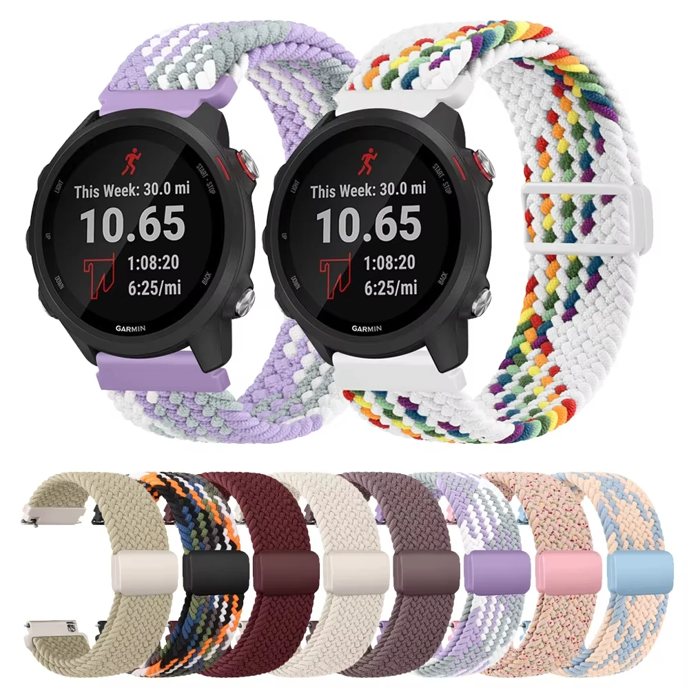 20mm 22mm Braided Band For Garmin Vivoactive 4 3 Music Venu Sq 2 Plus Strap For Forerunner 245 645 55 158/Vivomove 3 Bracelet