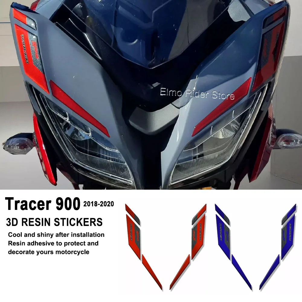 Pegatinas de protección delantera para motocicleta, pegatinas impermeables y resistentes a los arañazos, de resina 3D, para Yamaha Tracer 900, 2018-2020