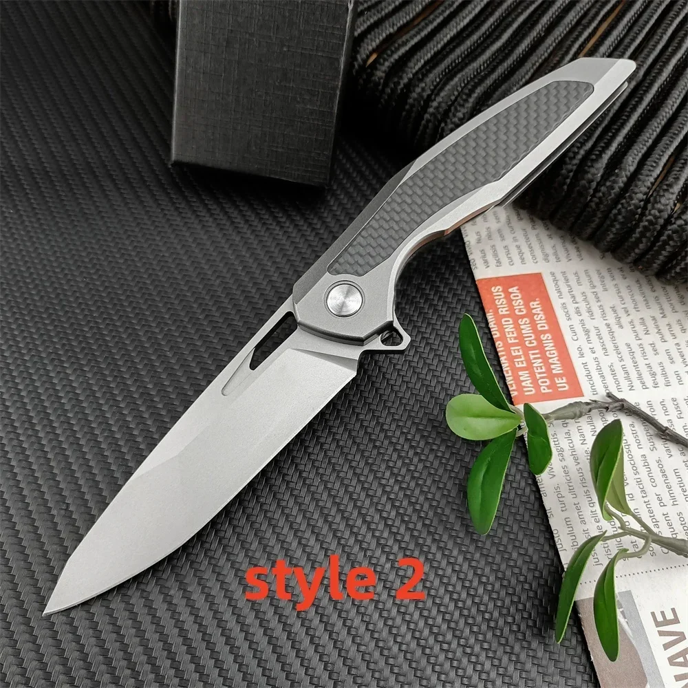 Top Quality Shirogorov Folding Pocket Knife D2 Blade TC4 Titanium Alloy Handle Outdoor Tactical Knife Safety EDC Multitool