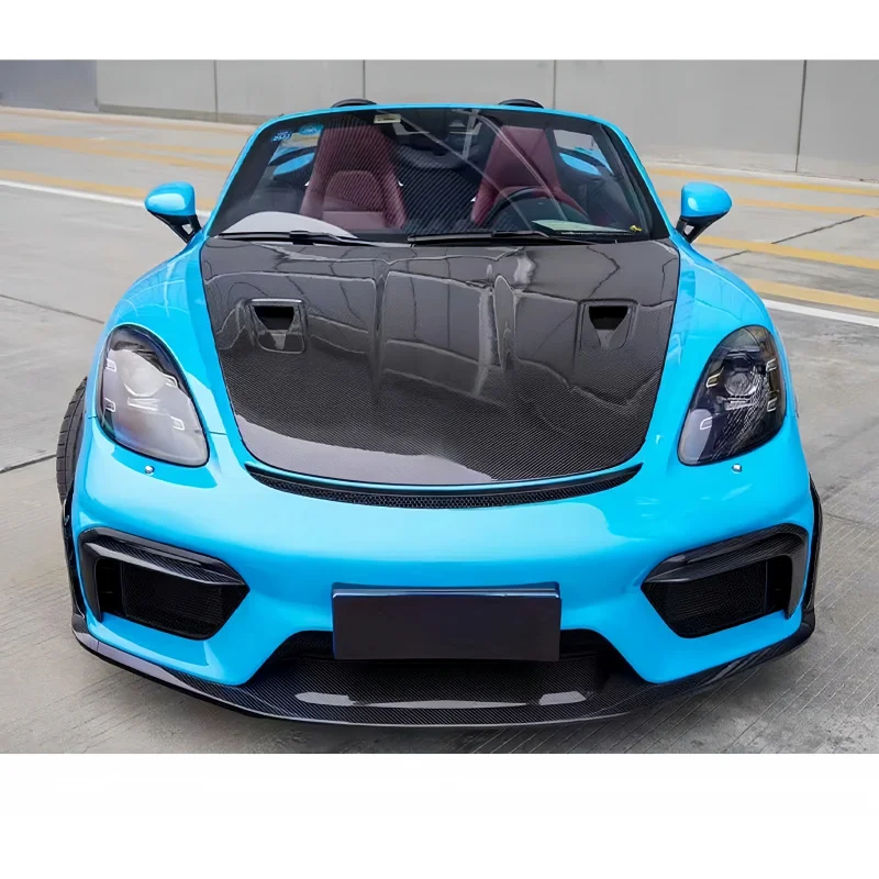 New ZTXD Black Carbon Fiber Hood for 718 GT4 Upgrade Lightweight Design