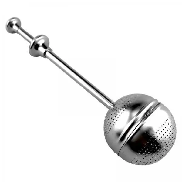 Stainless Steel Tea Ball Infuser with Push Rod Long Handle Mesh Strainer for Herbal Tea Brewing Tool