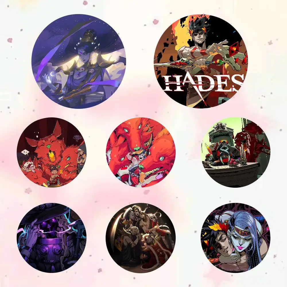 Game Hades Round Brooch Brooches Cartoon Badge Pins Backpack Hat Accessories Friend Gift