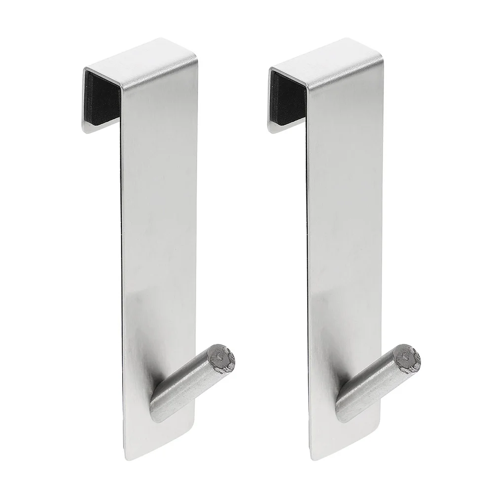 

2pcs Durable Glass Door Hanger Organizer Hooks Over Door Storage Hanger Heavy Duty Towel Hooks Space Saving Bathroom Hangers