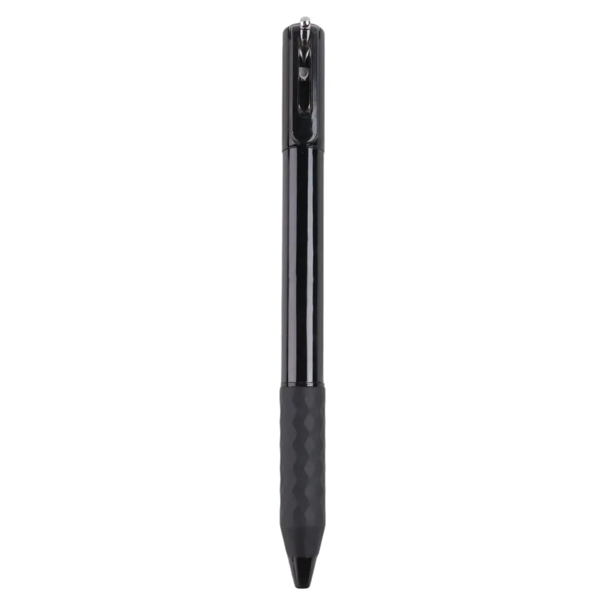 Y17A Geometric Metal Crinkle Pen Fidget, Stress Relief Metal Shape Shifting Switchpen, 0.5mm Retractable Gel Pen, Black