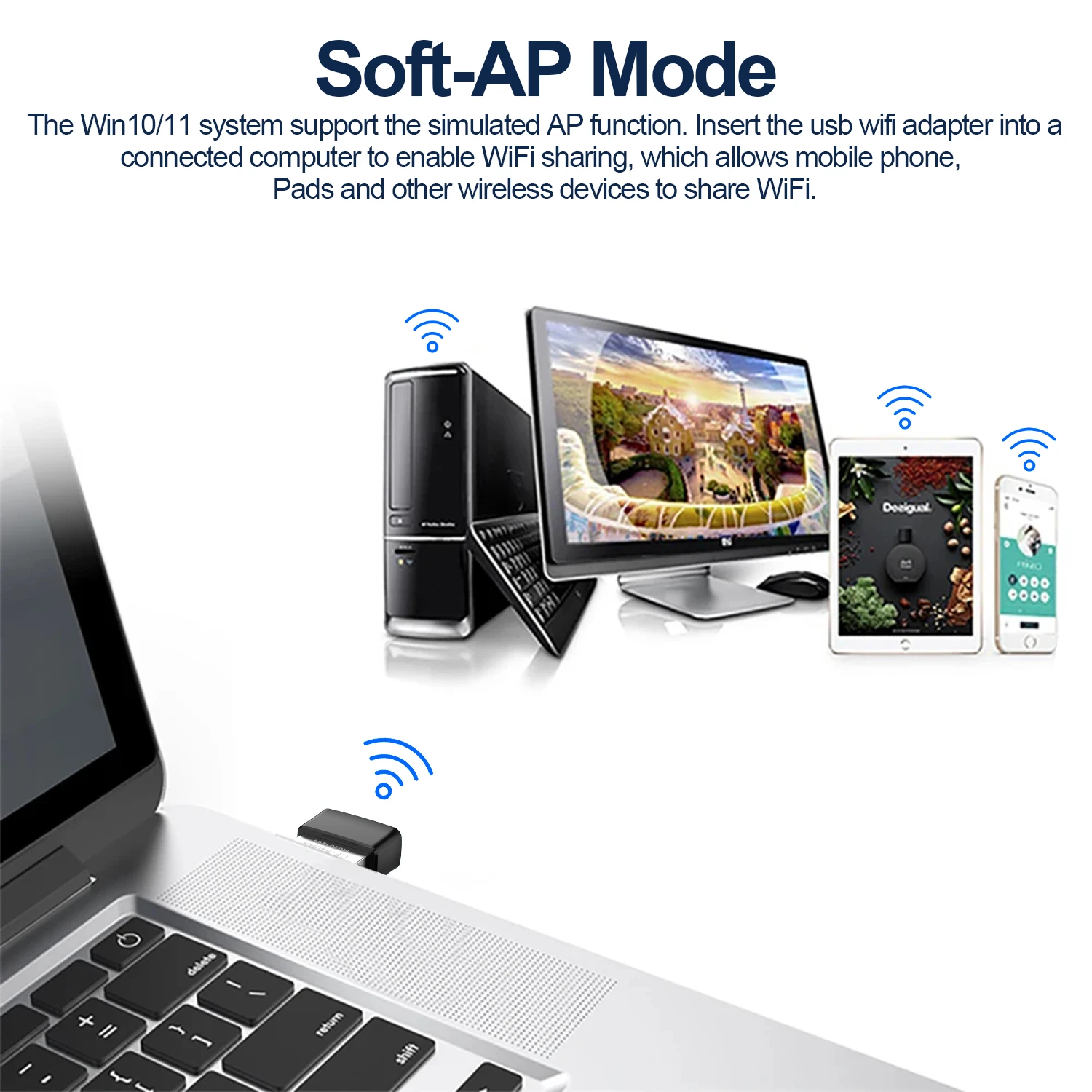 Comfast Mini USB Wifi6 Dongle Netzwerk karte 2,4 GHz Wi-Fi LAN Adapter Treiber kostenlos 300m 150m Empfänger für PC Laptop Windows 7/