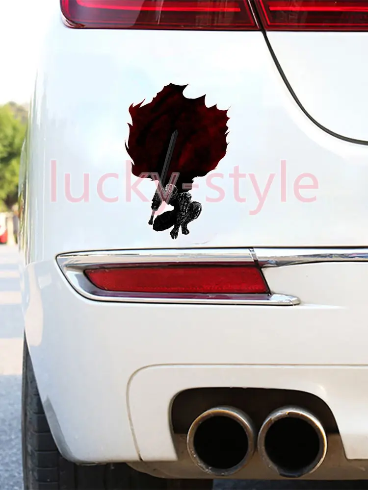 Fashion Coolest Berserk Guts with Cape Car Sticker Funny Motorcycle Car Windows Trunk Laptop Decals PVC Car Decoration