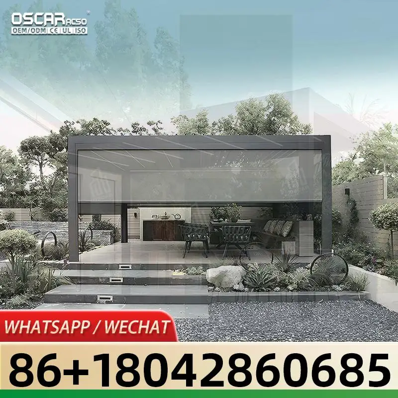 

Индивидуальные моторизованные выдвижные уличные алюминиевые беседки, терраса, навес, тент на крыше для садов, патио, балконов, беседки