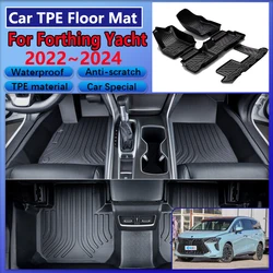 For Forthing Yacht FMC Suba M4 2022~2024 7seat Car Floor Mats Dirt-resistant Mud Carpet LHD Foot Pad Leather Cushion Accesories