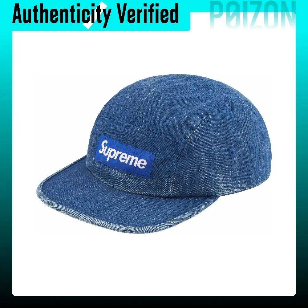 Supreme Cotton Denim Baseball Caps Unisex Blue SUP-SS24-2682