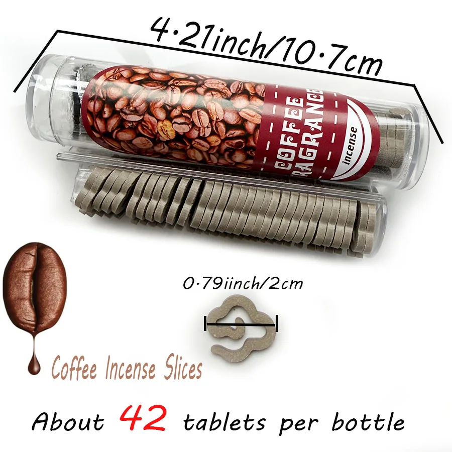 42 Pieces of Sweet and Rich Coffee Flavored Incense Slices, Suitable for Families, Tea Rooms, and Living Rooms