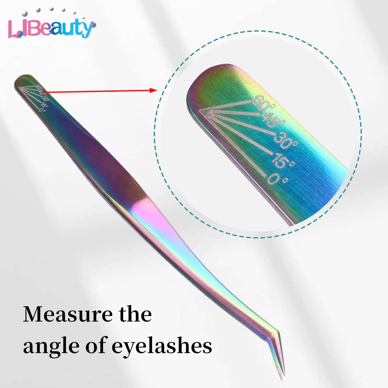 Libeauty 1 ペア眉毛ピンセットカラフルなヘアビューティー細い毛プラー ステンレス鋼斜め眉毛クリップ除去メイクアップツール