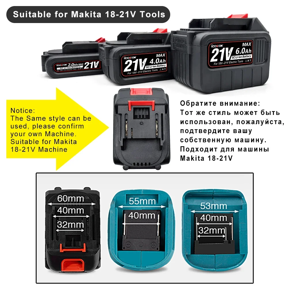 Imagem -04 - Atechargeable Atattery para 18v Akakita Iithium on na Interface Relação Attery 2h h 44h 66h or ou Ower Akita Leclectric Ower Ool com Harharharharger 21v
