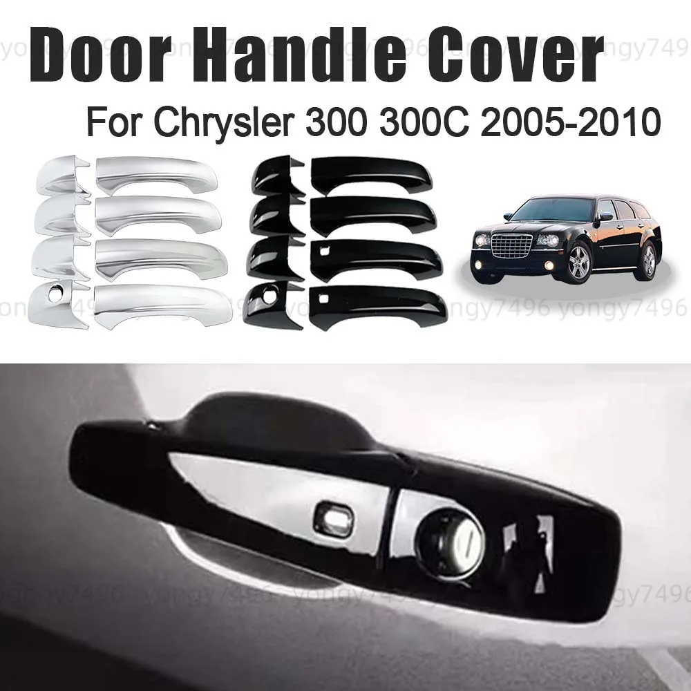 

Car Upgrade Glossy Black Chrome Silver Door Handle Cover For Chrysler 300 300C 2005 2006 2007 2008 2009 2010 Car Decoration