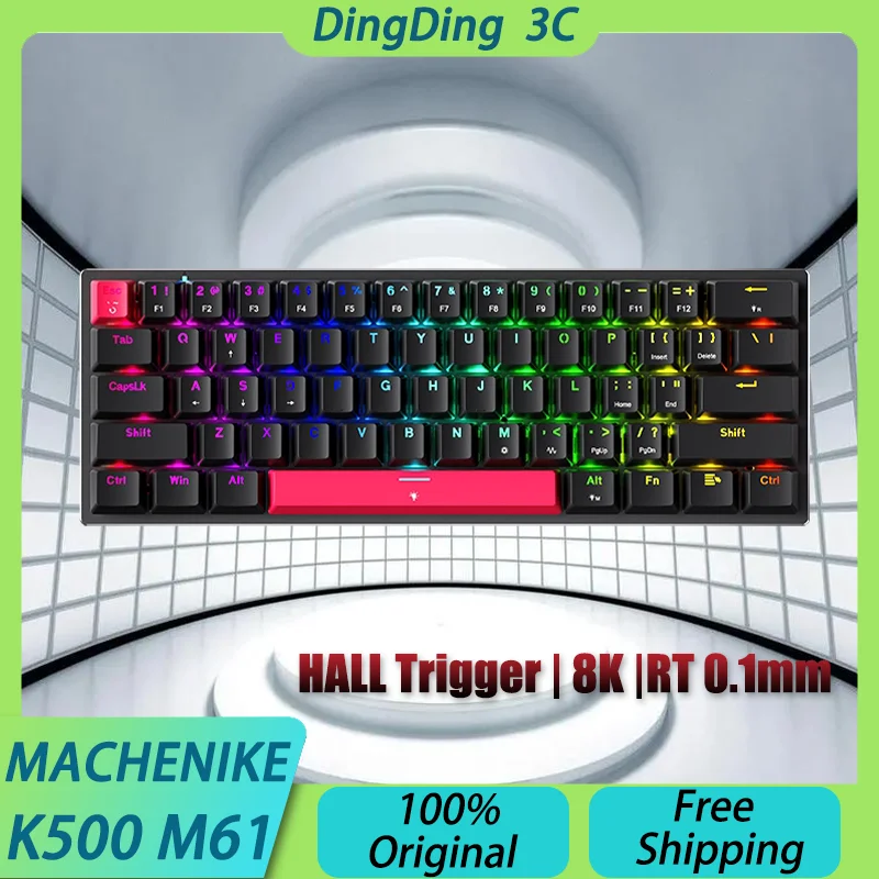 Machenike K500 M61 Mechanical Keyboard Magnetic Switch RT 0.1mm DKS NKRO 8K Wired Gaming Keyboard Valorant Gamer E-sports Custom